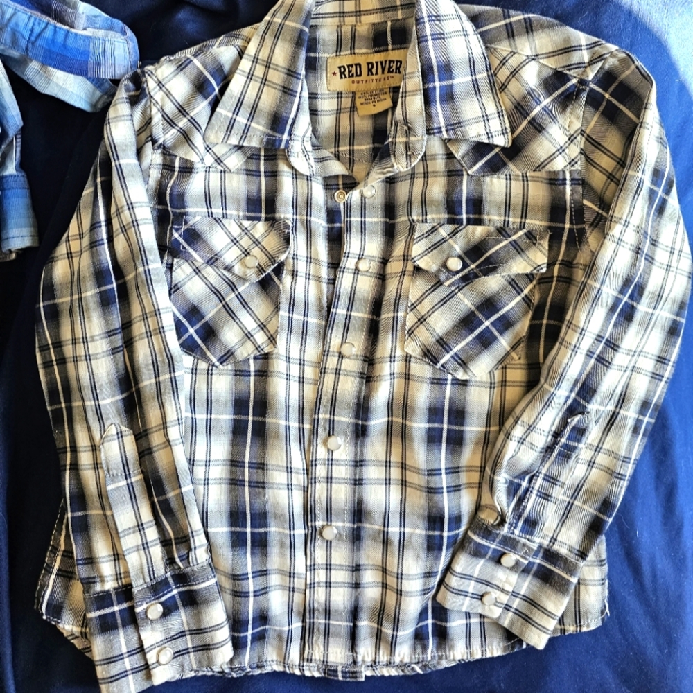 Boys S Red River Brushed Flanel Pearl Snap